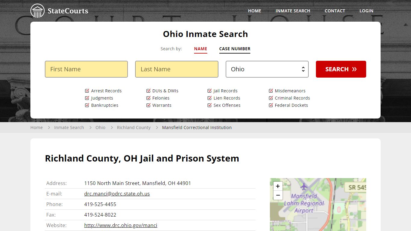 Mansfield Correctional Institution Inmate Records Search, Ohio ...